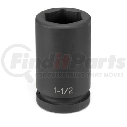 Grey Pneumatic 4048DS Socket 1" Drive x 1-1/2"Hex Size, 4.02" Length, Budd Wheel Impact Socket