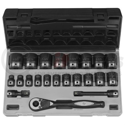 Grey Pneumatic 82622 Socket Set 1/2'' Drive Standard Length Fractional Set, 22pc.