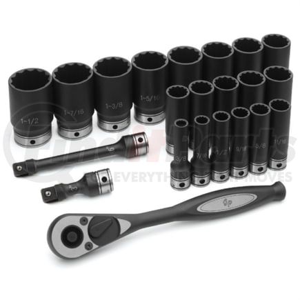 Grey Pneumatic 82222D 1/2" Dr. 22pc Fractional Deep Duo-Socket Set - 12 Point