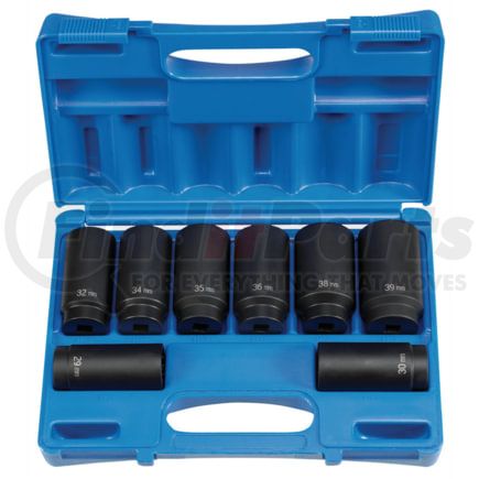 Grey Pneumatic 1708SN 8 Piece 1/2" Drive 12 Point Axle/Spindle Nut Socket Set