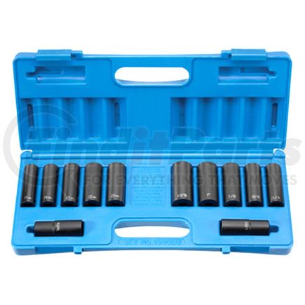 Grey Pneumatic 1500DW Socket Set 12-Piece, 1/2" Drive, Extra-Thin Wall Wheel Service Impact Socket Set, with Case
