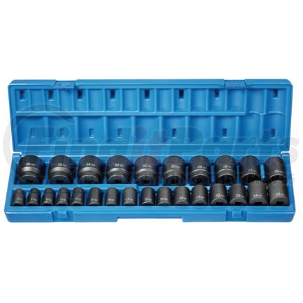 Grey Pneumatic 1726M Socket Set 26-Piece 1/2 in. Drive 12-Point Metric Standard Impact Socket Set