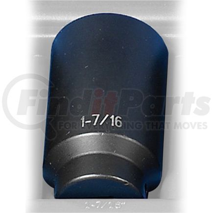 Grey Pneumatic 2146D Socket 1/2" Drive x 1-7/16" 12-Point Size, 3.54mm Deep Length, Impact Socket, Type III Shape