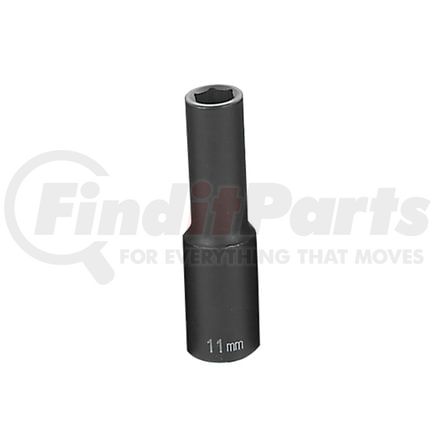 Grey Pneumatic 2011MD Socket 1/2" Drive x 11mm Hex Size, 83mm Deep Length, Impact Socket, Type I Shape