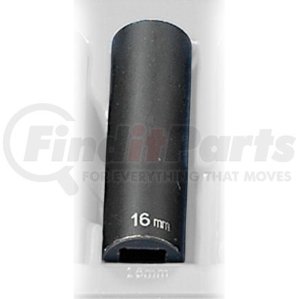 Grey Pneumatic 2116MD Socket 1/2" Drive x 16mm 12-Point, 83mm Deep Length, Impact Socket, Type II Shape