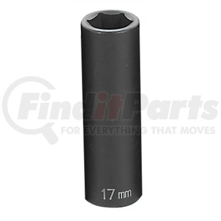 Grey Pneumatic 2017MD Socket 1/2" Drive x 17mm Hex Size, 83mm Deep Length, Impact Socket, Type II Shape