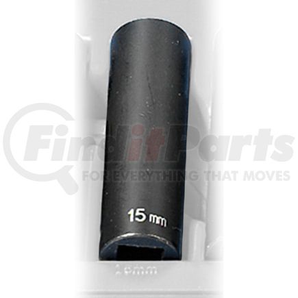 Grey Pneumatic 2115MD Socket 1/2" Drive x 15mm 12-Point, 83mm Deep Length, Impact Socket, Type II Shape