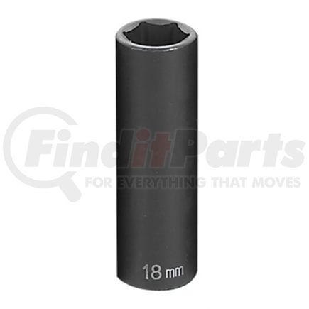Grey Pneumatic 2018MD Socket 1/2" Drive x 18mm Hex Size, 83mm Deep Length, Impact Socket, Type II Shape