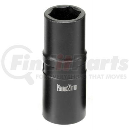 Grey Pneumatic 2392D Socket 1/2" Drive x 19mm x 21mm Hex Size, 2.99mm Length, Thin Wall "Flip" Socket