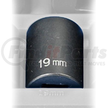 Grey Pneumatic 2119M Socket 1/2" Drive x 19mm 12-Point Size, 38mm Length, Impact Socket, Type II Shape