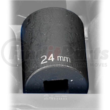 Grey Pneumatic 2124M Socket 1/2" Drive x 24mm 12-Point Size, 45mm Length, Impact Socket, Type II Shape