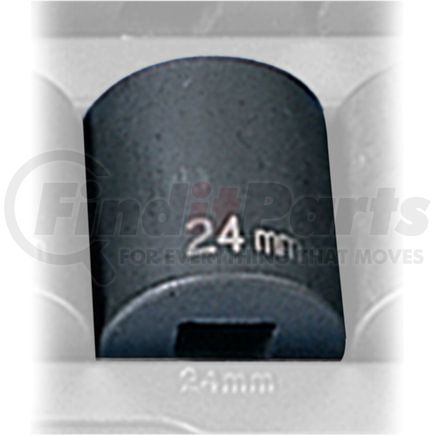 Grey Pneumatic 2024M Socket 1/2" Drive x 24mm Hex Size, 38mm Length, Impact Socket, Type II Shape