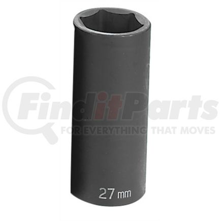 Grey Pneumatic 2027MD Socket 1/2" Drive x 27mm Hex Size, 90mm Deep Length, Impact Socket, Type II Shape