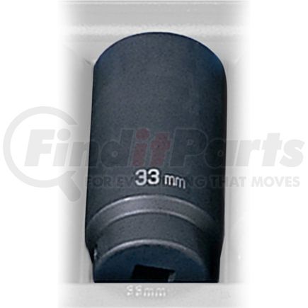 Grey Pneumatic 2033MD Socket 1/2" Drive x 33mm Hex Size, 90mm Deep Length, Impact Socket, Type III Shape
