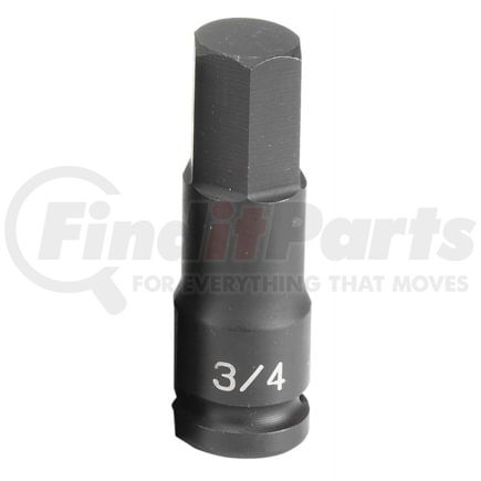 Grey Pneumatic 2924F Socket Driver Bit 1/2" Drive x 3/4" Hex Size, 2.95mm Length, Impact Socket Driver Bit