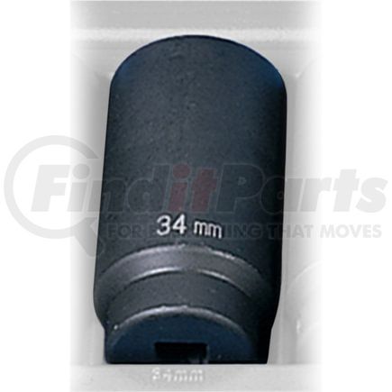 Grey Pneumatic 2034MD Socket 1/2" Drive x 34mm Hex Size, 90mm Deep Length, Impact Socket, Type III Shape