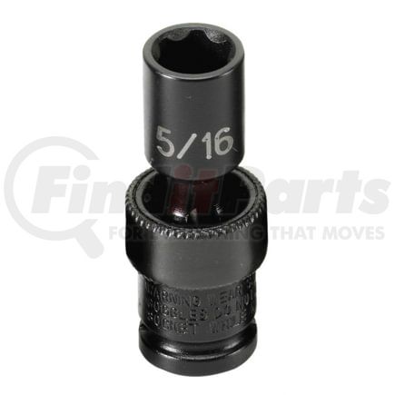 Grey Pneumatic 910US Socket 1/4" Drive x 5/16" Hex Size, 1.69" Length, Universal Impact Socket
