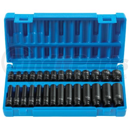 Grey Pneumatic 9728M Socket Set 28 Pc. 1/4" Drive Standard and Deep Length Metric Master Set