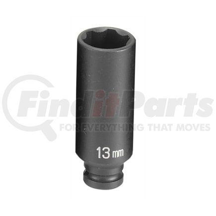 Grey Pneumatic 913MDS Socket 1/41" Deep x 13mm Hex Size, 50mm Deep Length, Impact Socket, Type II Shape