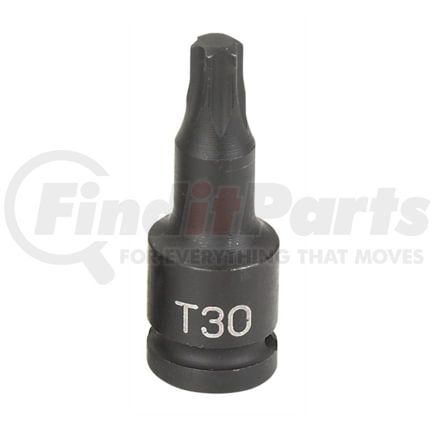 Grey Pneumatic 930T Socket Driver Bit 1/4" Drive x T30 Size, Internal Star Impact Socket Driver Bit