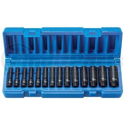 Grey Pneumatic 9714MD Socket Set 14 Pc. 1/4" Surface Drive Deep Metric Set