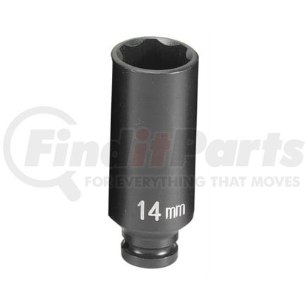 Grey Pneumatic 914MDS Socket 1/41" Deep x 14mm Hex Size, 50mm Deep Length, Impact Socket, Type II Shape