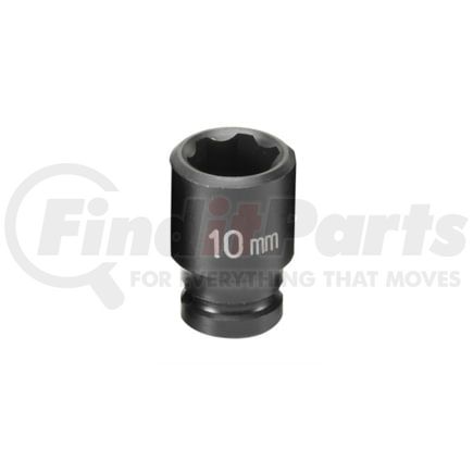 Grey Pneumatic 910MS Socket 1/4" Drive x 10mm Hex Size, 23mm Length, Impact Socket, Type II Shape