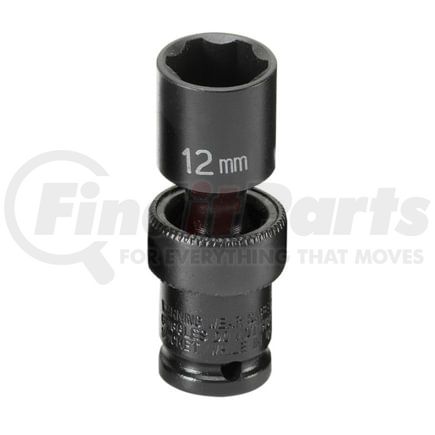 Grey Pneumatic 912UMS 1/4" Surface Drive x 12mm Standard Universal Socket