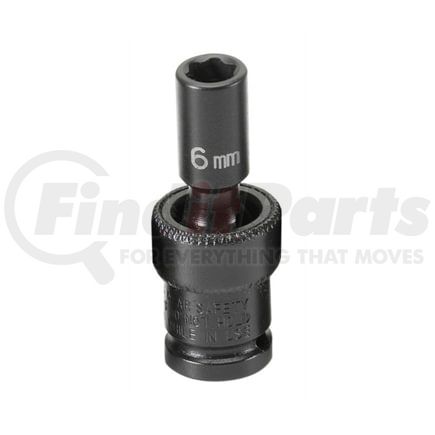 Grey Pneumatic 906UMS 1/4" Surface Drive x 6mm Standard Universal Socket