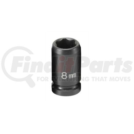 Grey Pneumatic 908MS Socket 1/4" Drive x 8mm Hex Size, 23mm Length, Impact Socket, Type I Shape