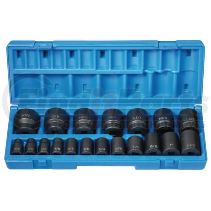 Grey Pneumatic 1719 Socket Set 19 Pc. 1/2" Drive 12 Point Fractional Impact Socket Set