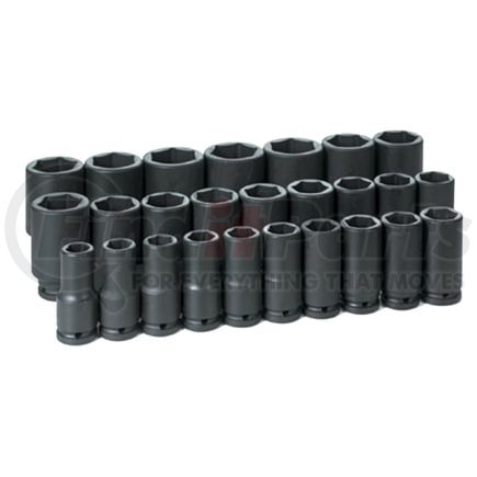 Grey Pneumatic 8026MD Socket Set 26-Piece, 3/4" Drive, 6-Point, Metric, Deep Length Impact Socket Set, with Metal Case