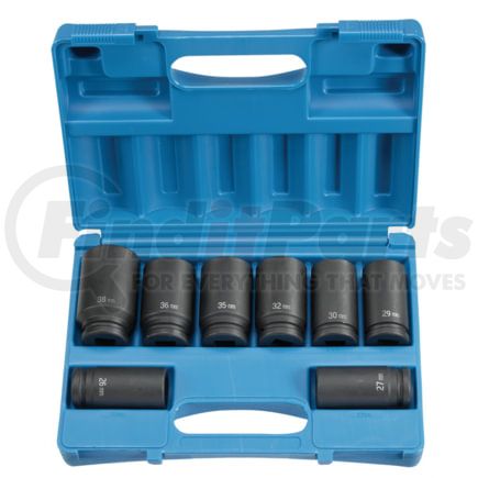Grey Pneumatic 8134MD Socket Set 8-Piece, 3/4" Drive, 6-Point, Metric, Deep Length Impact Socket Set, with Case