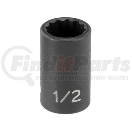Grey Pneumatic 1116R Socket 3/8" Drive x 1/2" Hex Size, 1.18mm Length, Impact Socket, Type II Shape