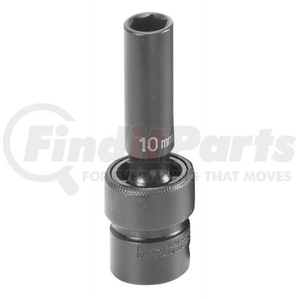 Grey Pneumatic 1010UMD Socket Wrench 3/8 in. Drive x 10 mm Deep Universal Impact Socket, High Grade Steel