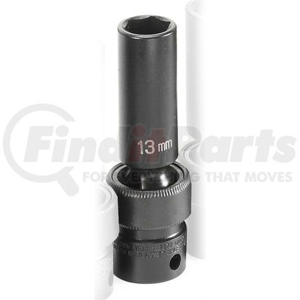 Grey Pneumatic 1013UMD Socket 3/8" Drive x 13mm Hex Size, 80mm Deep Length, Universal Impact Socket