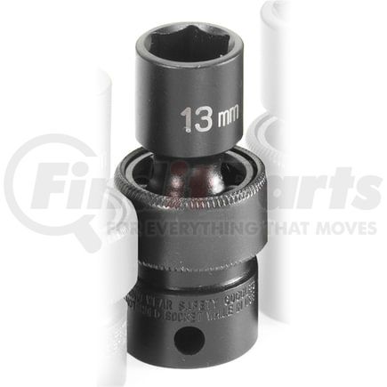 Grey Pneumatic 1013UM Socket 3/8" Drive x 13mm Hex Size, 53mm Length, Universal Impact Socket