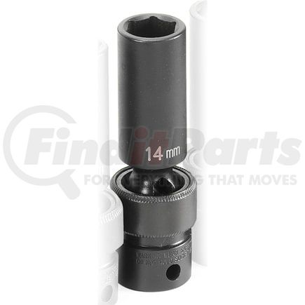 Grey Pneumatic 1014UMD Socket 3/8" Drive x 14mm Hex Size, 80mm Deep Length, Universal Impact Socket