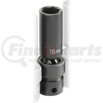 Grey Pneumatic 1015UMD Socket Socket - 3/8" Drive x 15mm Deep Universal 6-Point Impact