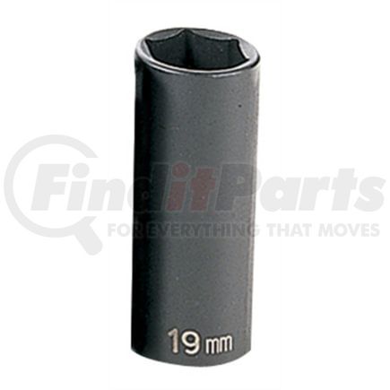 Grey Pneumatic 1019MD Socket 3/8" Drive x 19mm Hex Size, 65mm Deep Length, Impact Socket, Type II Shape
