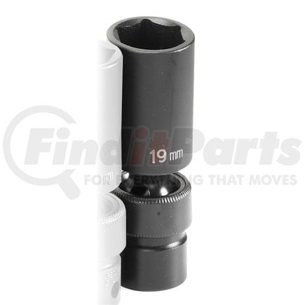 Grey Pneumatic 1019UMD Socket 3/8" Drive x 19mm Deep Universal Impact Socket, Chrome Vanadium Steel