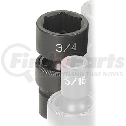 Grey Pneumatic 1024U Socket 3/8" Drive x 3/4” Hex Size, SAE, 2.09mm Length, Universal Impact Socket