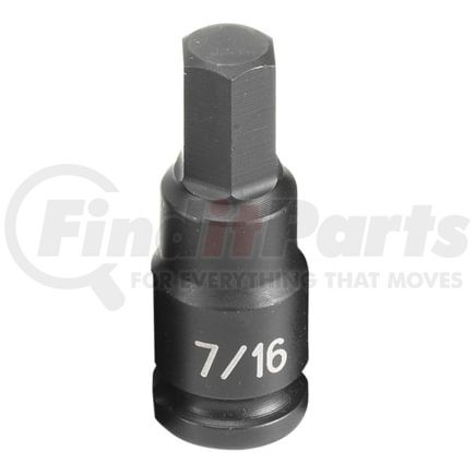 Grey Pneumatic 1914F Socket Driver Bit 3/8" Drive x 7/16” Hex Size, 1.97mm Length, Impact Socket Driver Bit