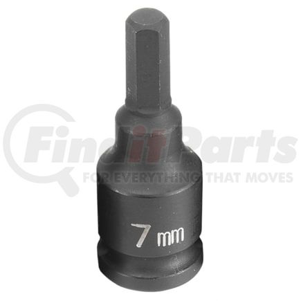 Grey Pneumatic 1907M Socket Driver Bit 3/8" Drive x 7mm Hex Size, 50mm Length, Impact Socket Driver Bit