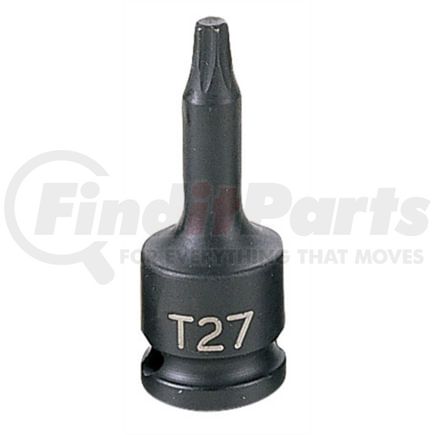 Grey Pneumatic 1127T Socket Driver Bit 3/8" Drive x T27 Size, 1.97mm Length, Internal Star Impact Socket Driver Bit