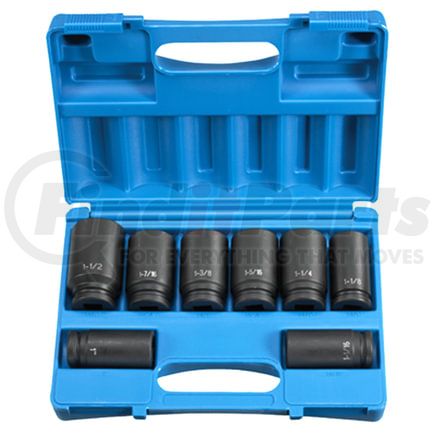Grey Pneumatic 8034D Socket Set 8-Piece, 3/4" Drive 6-Point, 1" to 1-1/2" Deep Length, Impact Socket Set, with Case
