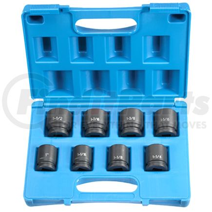 Grey Pneumatic 8034 Socket Set 8-Piece, 3/4" Drive, 6-Point, SAE, Standard Length, Impact Socket Set, with Case