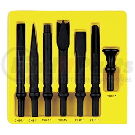 Grey Pneumatic CS807 Chisel 7 Pc. .498 Shank H.D. Chisel Set