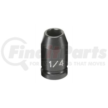 Grey Pneumatic 908RS Socket 1/4" Drive x 1/4" Hex Size, 0.91" Length, Impact Socket, Type I Shape