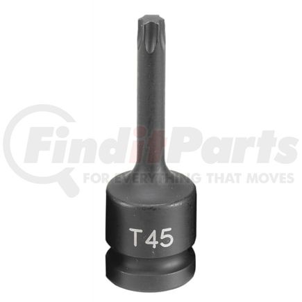 Grey Pneumatic 2145T Socket Driver Bit 1/2" Drive x T45 Size, 2.95mm Length, Internal Star Impact Socket Driver Bit